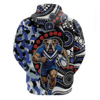 Canterbury Bulldogs ANZAC Day Hoodie Aboriginal Dot Poppy Remembrance Bulldog