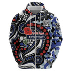 Canterbury Bulldogs ANZAC Day Hoodie Aboriginal Dot Poppy Remembrance Bulldog