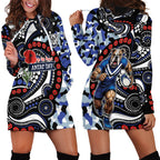 Canterbury Bulldogs ANZAC Day Hoodie Dress Aboriginal Dot Poppy Remembrance Bulldog