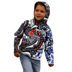 Canterbury Bulldogs ANZAC Day Kid Hoodie Aboriginal Dot Poppy Remembrance Bulldog