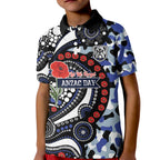 Canterbury Bulldogs ANZAC Day Kid Polo Shirt Aboriginal Dot Poppy Remembrance Bulldog