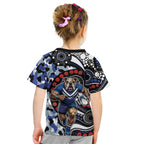 Canterbury Bulldogs ANZAC Day Kid T Shirt Aboriginal Dot Poppy Remembrance Bulldog