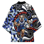 Canterbury Bulldogs ANZAC Day Kimono Aboriginal Dot Poppy Remembrance Bulldog