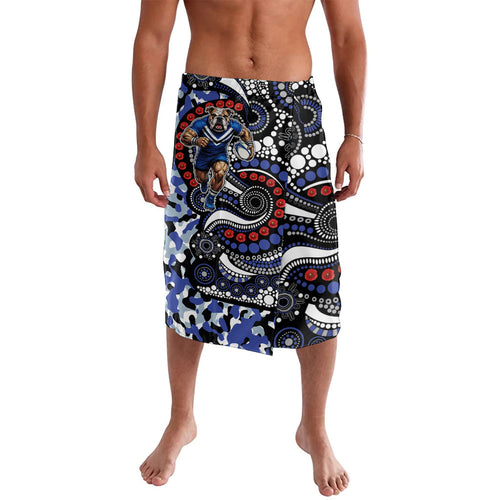 Canterbury Bulldogs ANZAC Day Lavalava Aboriginal Dot Poppy Remembrance Bulldog