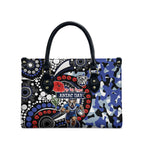Canterbury Bulldogs ANZAC Day Leather Bag Aboriginal Dot Poppy Remembrance Bulldog
