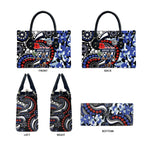 Canterbury Bulldogs ANZAC Day Leather Bag Aboriginal Dot Poppy Remembrance Bulldog
