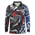 Canterbury Bulldogs ANZAC Day Long Sleeve Polo Shirt Aboriginal Dot Poppy Remembrance Bulldog