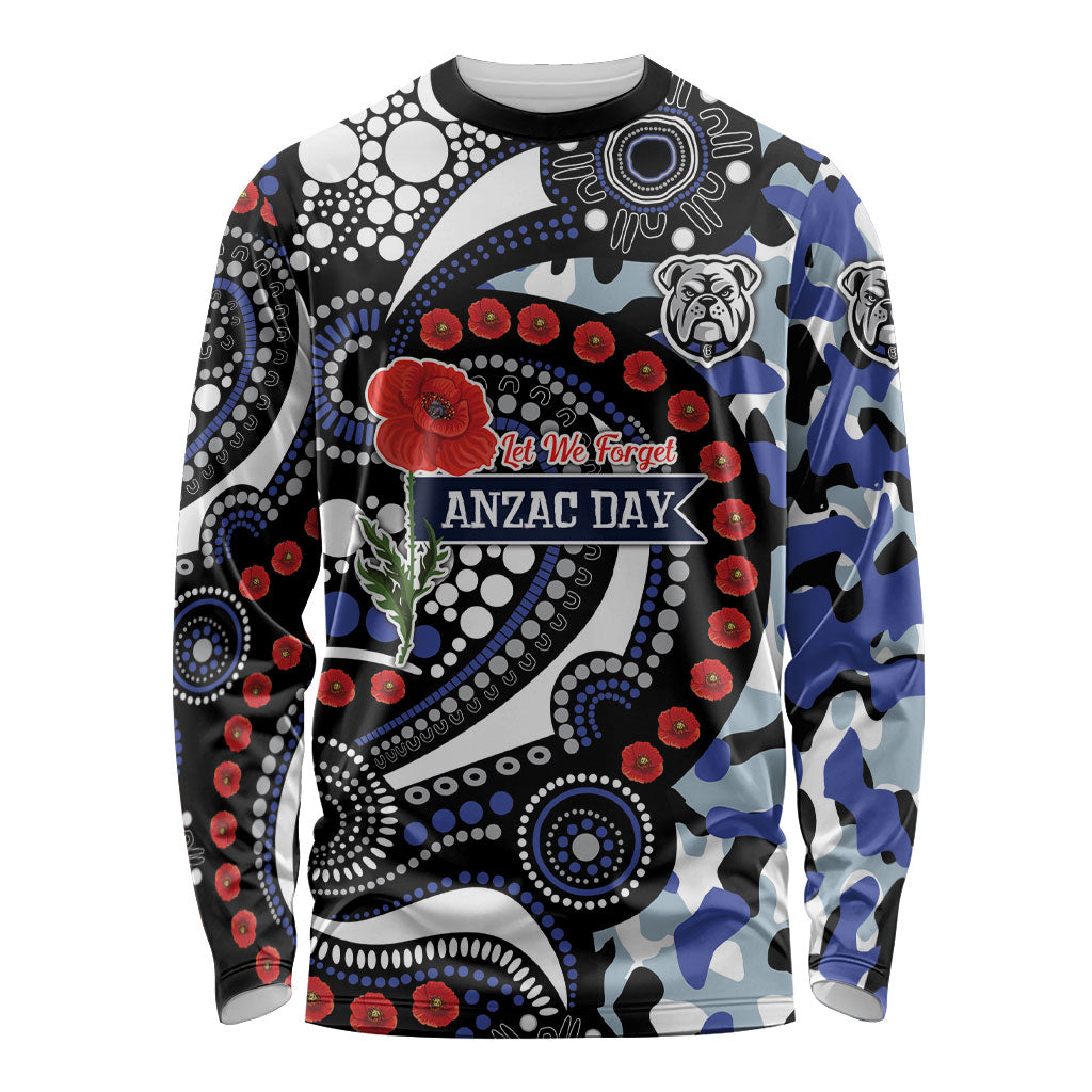 Canterbury Bulldogs ANZAC Day Long Sleeve Shirt Aboriginal Dot Poppy Remembrance Bulldog