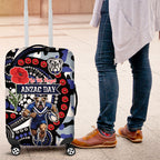 Canterbury Bulldogs ANZAC Day Luggage Cover Aboriginal Dot Poppy Remembrance Bulldog
