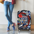 Canterbury Bulldogs ANZAC Day Luggage Cover Aboriginal Dot Poppy Remembrance Bulldog