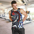 Canterbury Bulldogs ANZAC Day Men Tank Top Aboriginal Dot Poppy Remembrance Bulldog