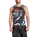 Canterbury Bulldogs ANZAC Day Men Tank Top Aboriginal Dot Poppy Remembrance Bulldog