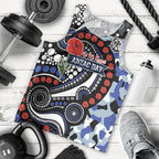 Canterbury Bulldogs ANZAC Day Men Tank Top Aboriginal Dot Poppy Remembrance Bulldog