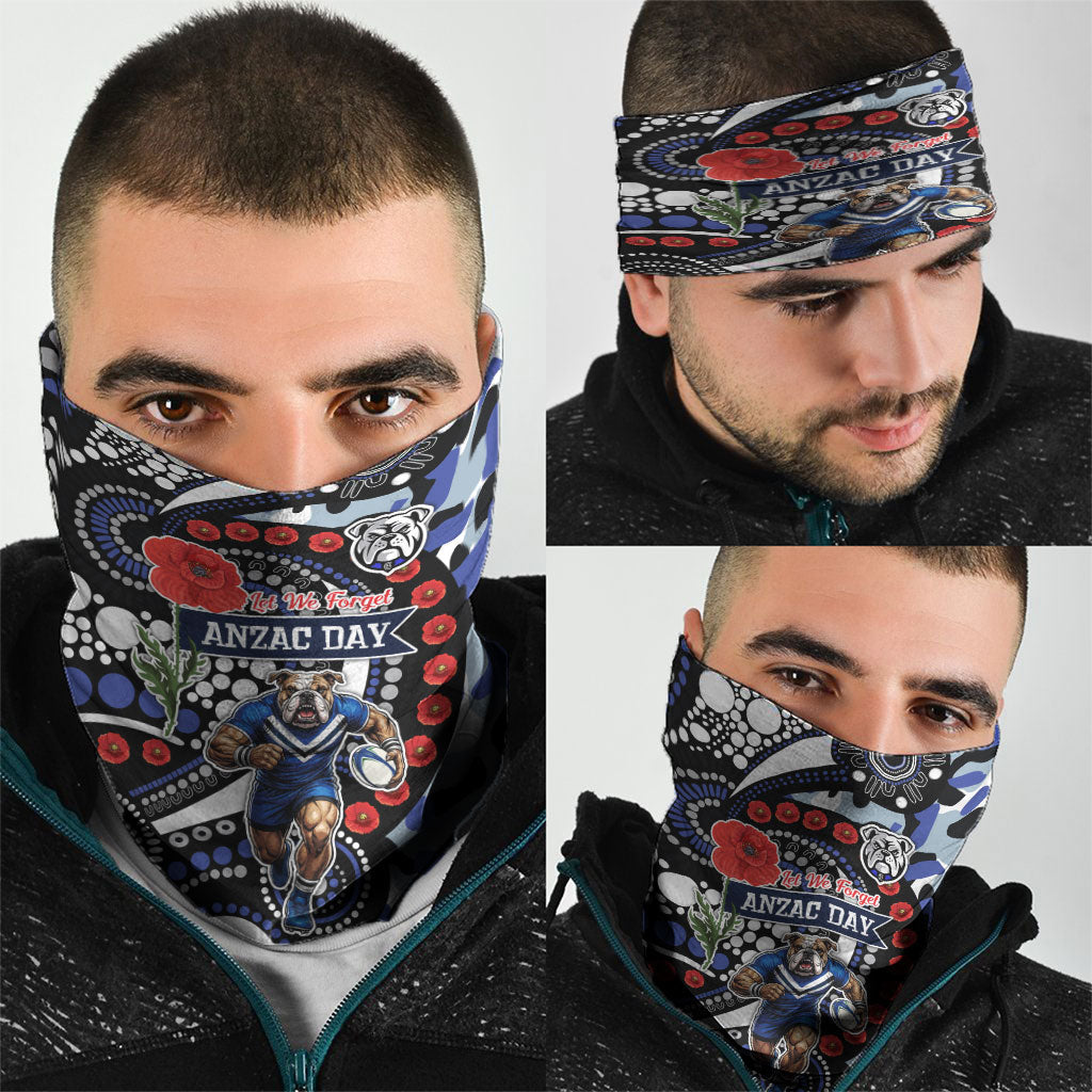 Canterbury Bulldogs ANZAC Day Neck Gaiter Aboriginal Dot Poppy Remembrance Bulldog