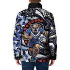 Canterbury Bulldogs ANZAC Day Padded Jacket Aboriginal Dot Poppy Remembrance Bulldog