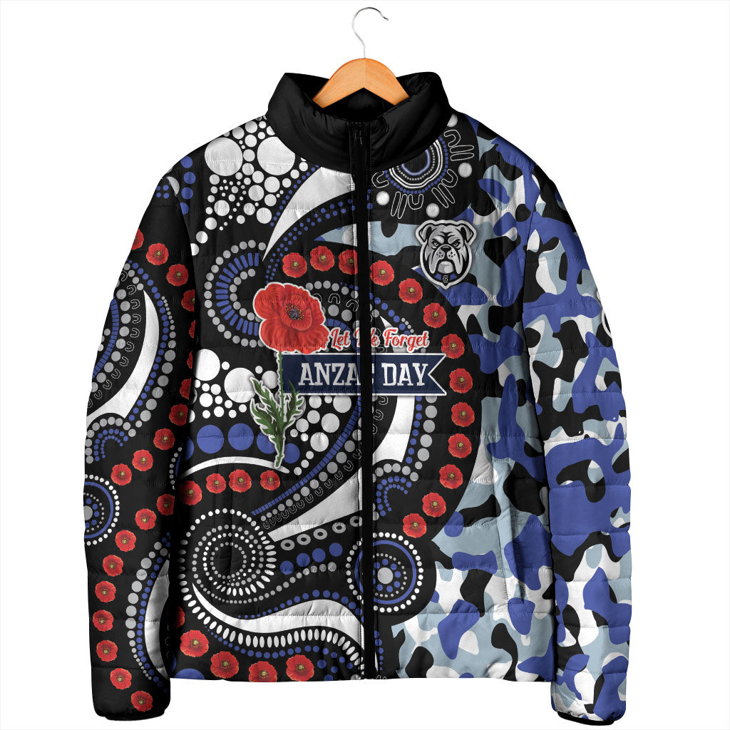 Canterbury Bulldogs ANZAC Day Padded Jacket Aboriginal Dot Poppy Remembrance Bulldog