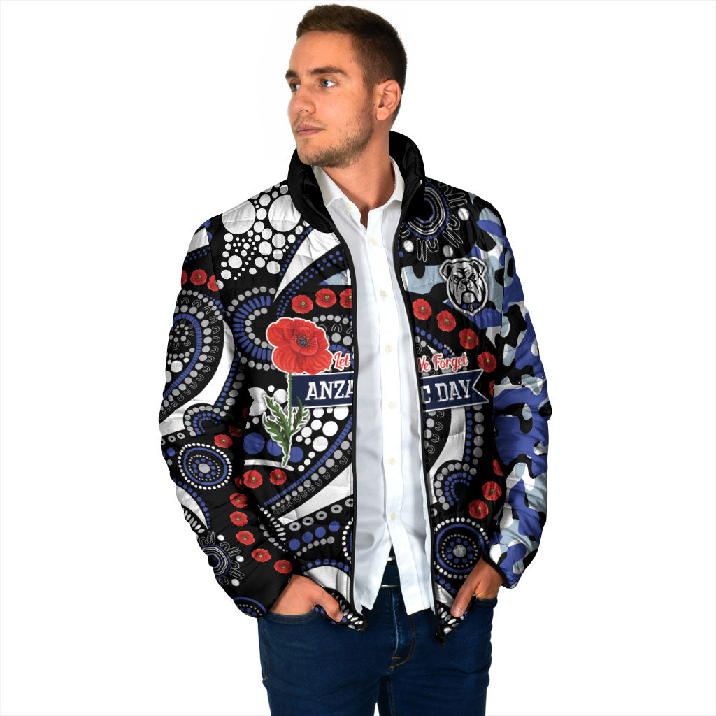 Canterbury Bulldogs ANZAC Day Padded Jacket Aboriginal Dot Poppy Remembrance Bulldog