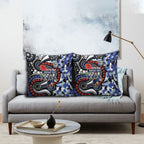 Canterbury Bulldogs ANZAC Day Pillow Cover Aboriginal Dot Poppy Remembrance Bulldog
