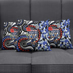 Canterbury Bulldogs ANZAC Day Pillow Cover Aboriginal Dot Poppy Remembrance Bulldog