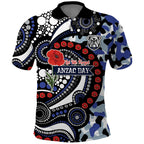 Canterbury Bulldogs ANZAC Day Polo Shirt Aboriginal Dot Poppy Remembrance Bulldog