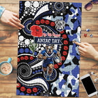 Canterbury Bulldogs ANZAC Day Puzzle Aboriginal Dot Poppy Remembrance Bulldog