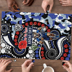 Canterbury Bulldogs ANZAC Day Puzzle Aboriginal Dot Poppy Remembrance Bulldog