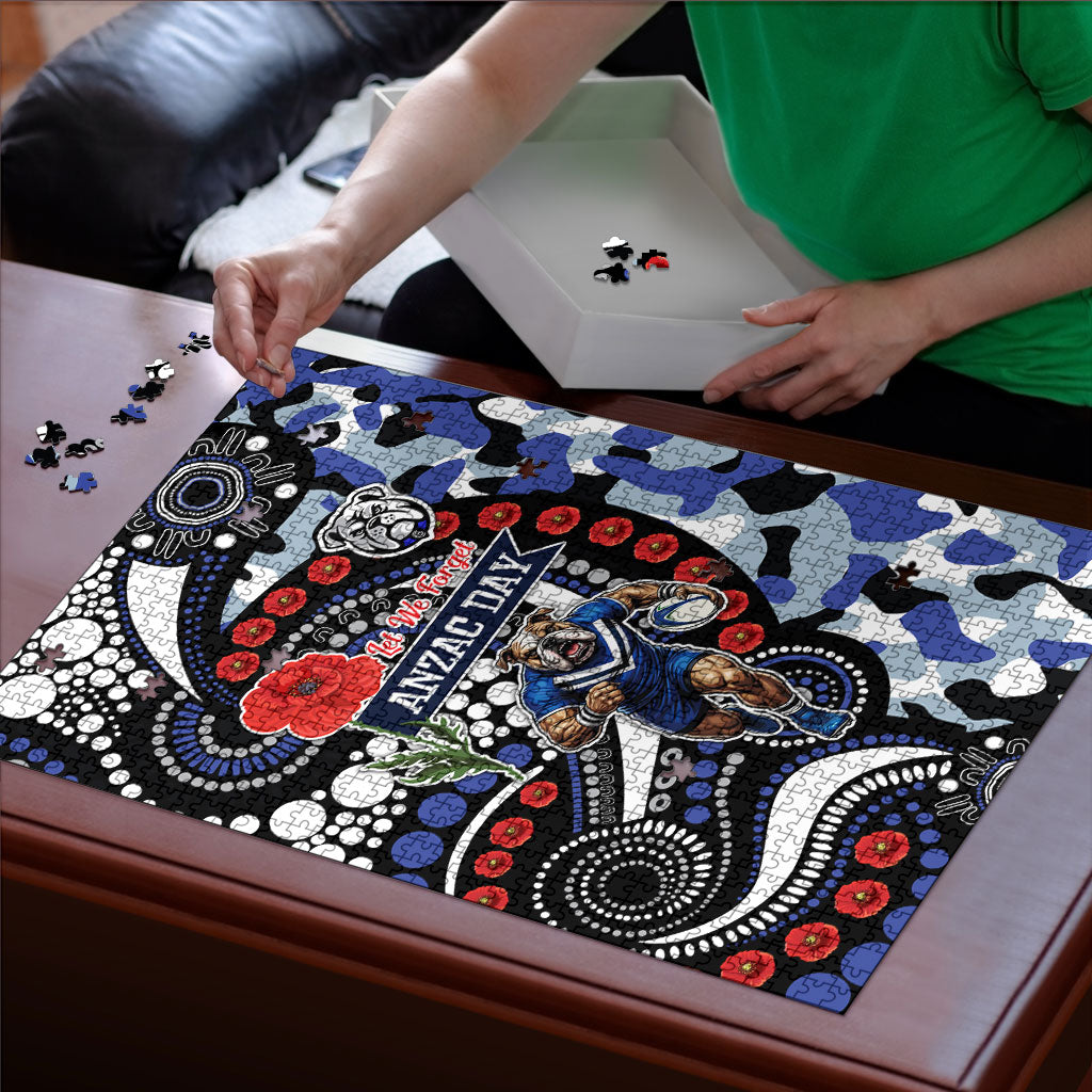 Canterbury Bulldogs ANZAC Day Puzzle Aboriginal Dot Poppy Remembrance Bulldog