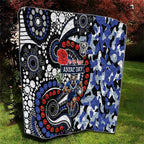 Canterbury Bulldogs ANZAC Day Quilt Aboriginal Dot Poppy Remembrance Bulldog