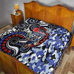 Canterbury Bulldogs ANZAC Day Quilt Aboriginal Dot Poppy Remembrance Bulldog