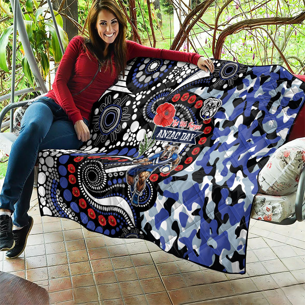 Canterbury Bulldogs ANZAC Day Quilt Aboriginal Dot Poppy Remembrance Bulldog