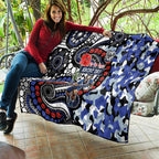 Canterbury Bulldogs ANZAC Day Quilt Aboriginal Dot Poppy Remembrance Bulldog
