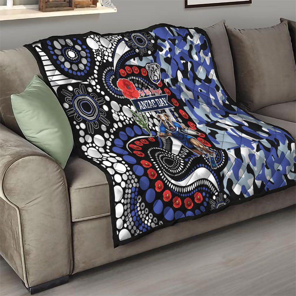 Canterbury Bulldogs ANZAC Day Quilt Aboriginal Dot Poppy Remembrance Bulldog