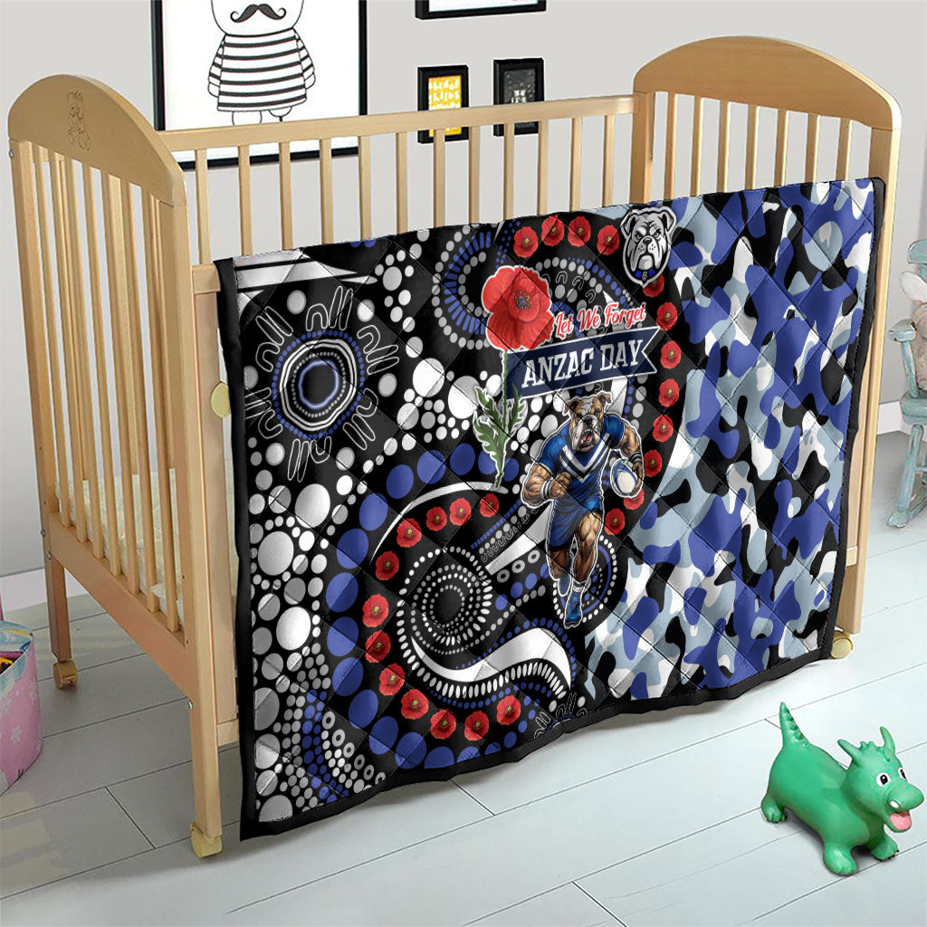 Canterbury Bulldogs ANZAC Day Quilt Aboriginal Dot Poppy Remembrance Bulldog