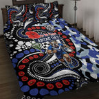 Canterbury Bulldogs ANZAC Day Quilt Bed Set Aboriginal Dot Poppy Remembrance Bulldog