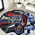 Canterbury Bulldogs ANZAC Day Round Carpet Aboriginal Dot Poppy Remembrance Bulldog