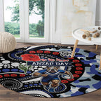 Canterbury Bulldogs ANZAC Day Round Carpet Aboriginal Dot Poppy Remembrance Bulldog