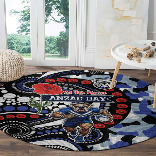 Canterbury Bulldogs ANZAC Day Round Carpet Aboriginal Dot Poppy Remembrance Bulldog