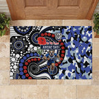 Canterbury Bulldogs ANZAC Day Rubber Doormat Aboriginal Dot Poppy Remembrance Bulldog