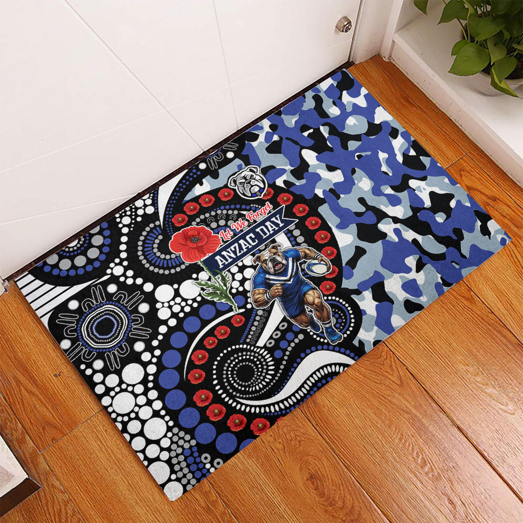 Canterbury Bulldogs ANZAC Day Rubber Doormat Aboriginal Dot Poppy Remembrance Bulldog