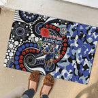 Canterbury Bulldogs ANZAC Day Rubber Doormat Aboriginal Dot Poppy Remembrance Bulldog