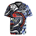 Canterbury Bulldogs ANZAC Day Rugby Jersey Aboriginal Dot Poppy Remembrance Bulldog
