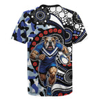 Canterbury Bulldogs ANZAC Day Rugby Jersey Aboriginal Dot Poppy Remembrance Bulldog