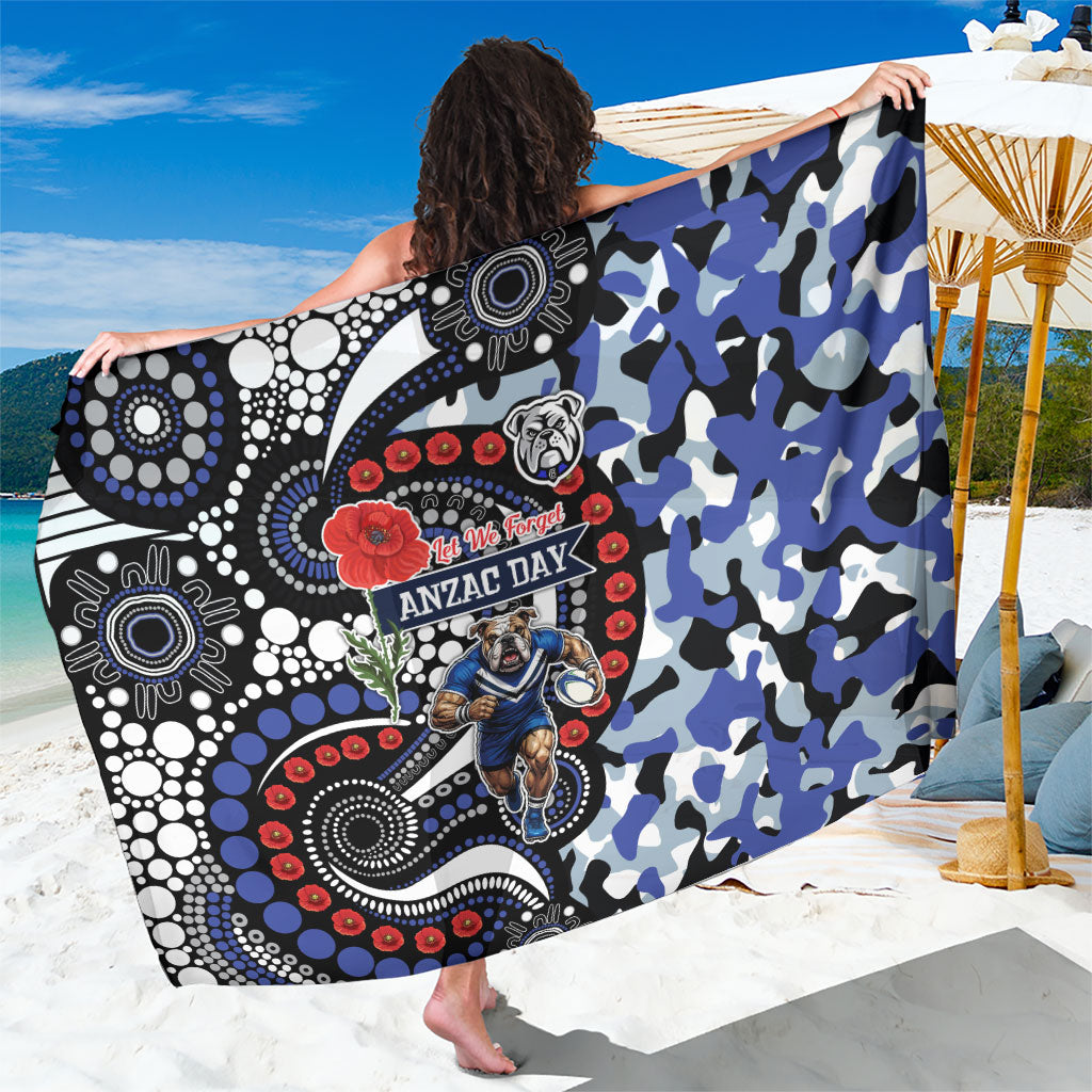 Canterbury Bulldogs ANZAC Day Sarong Aboriginal Dot Poppy Remembrance Bulldog