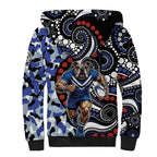Canterbury Bulldogs ANZAC Day Sherpa Hoodie Aboriginal Dot Poppy Remembrance Bulldog