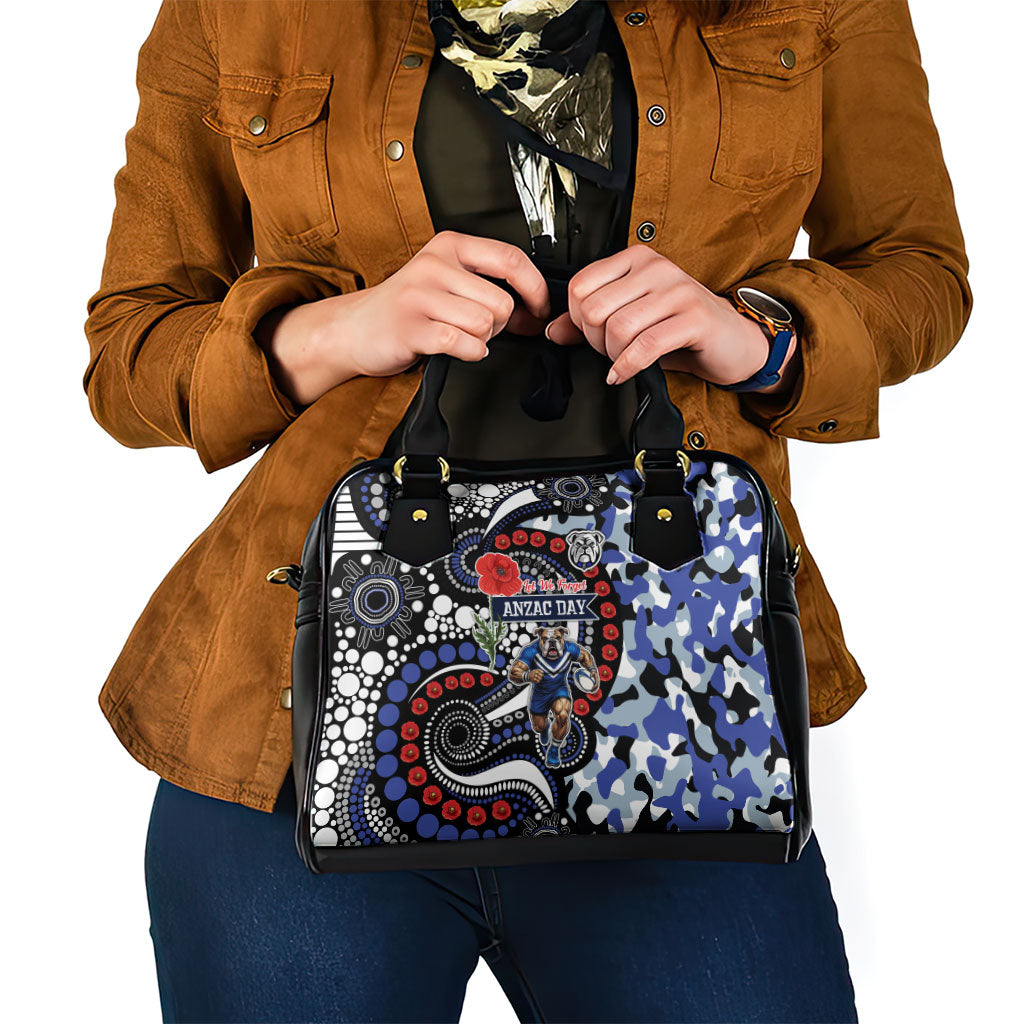Canterbury Bulldogs ANZAC Day Shoulder Handbag Aboriginal Dot Poppy Remembrance Bulldog