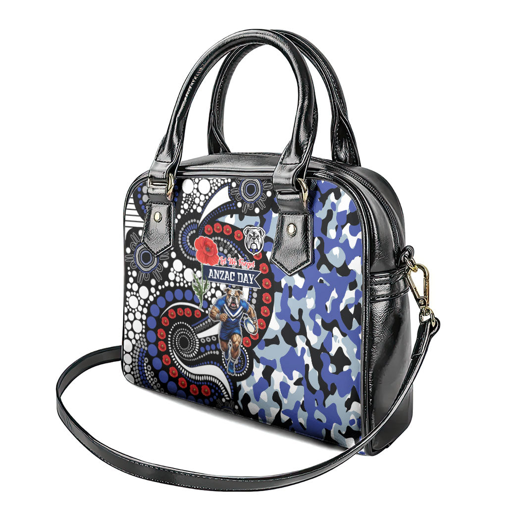 Canterbury Bulldogs ANZAC Day Shoulder Handbag Aboriginal Dot Poppy Remembrance Bulldog