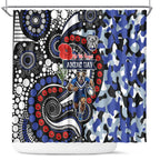 Canterbury Bulldogs ANZAC Day Shower Curtain Aboriginal Dot Poppy Remembrance Bulldog