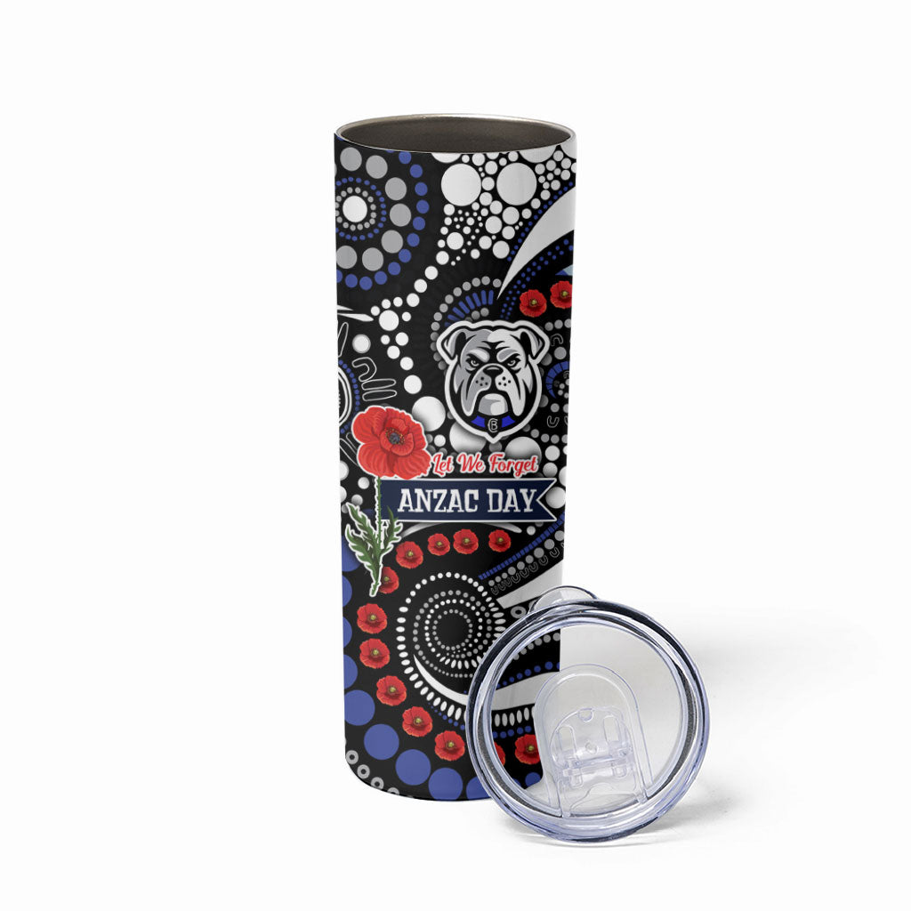 Canterbury Bulldogs ANZAC Day Skinny Tumbler Aboriginal Dot Poppy Remembrance Bulldog