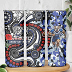 Canterbury Bulldogs ANZAC Day Skinny Tumbler Aboriginal Dot Poppy Remembrance Bulldog