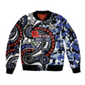 Canterbury Bulldogs ANZAC Day Sleeve Zip Bomber Jacket Aboriginal Dot Poppy Remembrance Bulldog